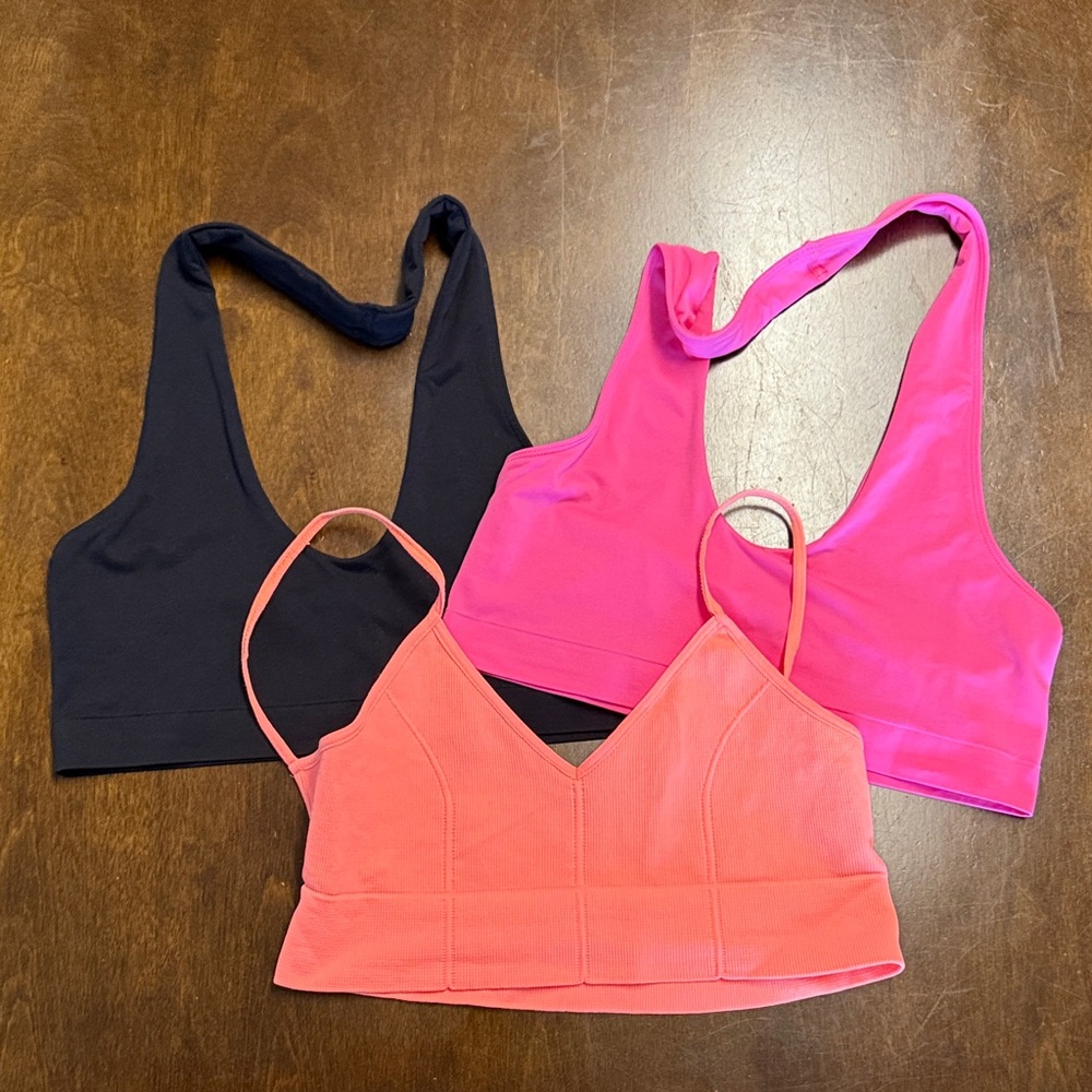 Free People Intimately Clean Lines Halter Bralettes + Ribbed Open Back Bralette